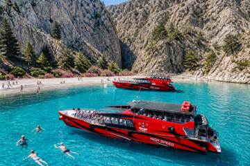 red speed boat | Rhodes Sea Lines Kolymbia to Symi boat
